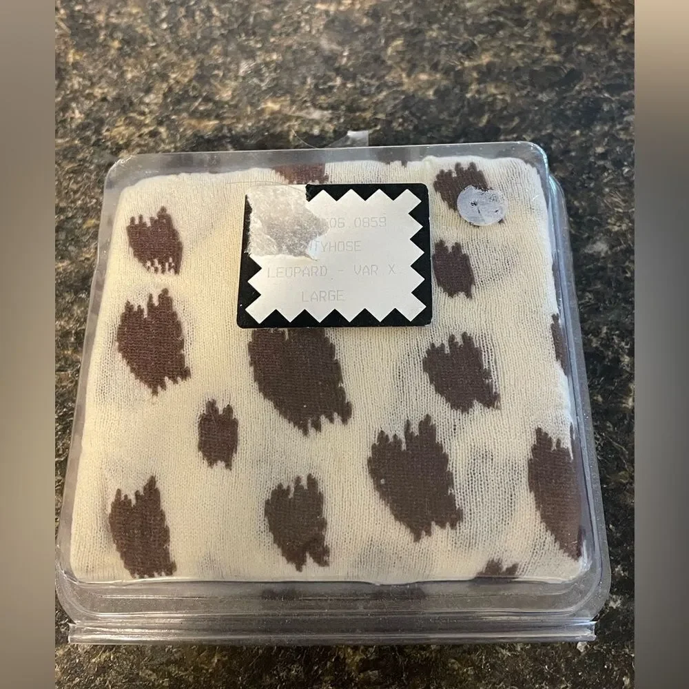 Dolci Calze Italian Animal Print Print Tights L